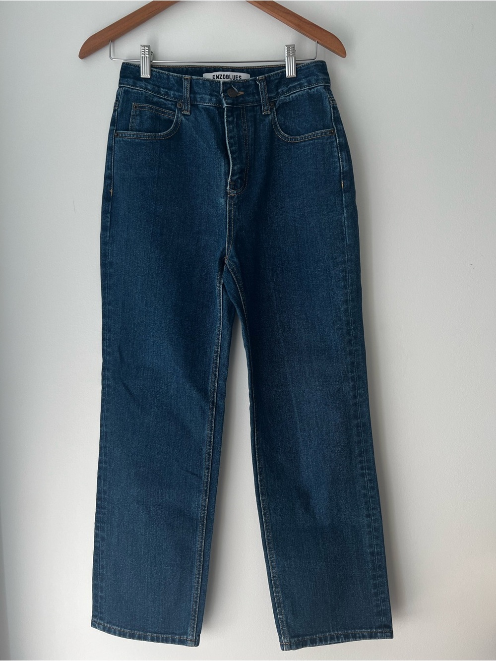 High-Rise Straight Leg loose fit Jeans in Dark Indigo